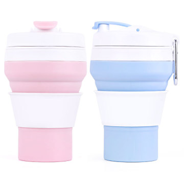 Nouveaux articles de tasse de café de silicone de pliage faite sur commande se pliante de silicone