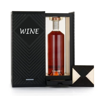 Coffret cadeau papier champagne vin en carton noir mat