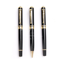 High-end presente caneta bola caneta rolo caneta preta metal