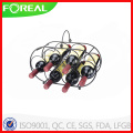 6 Bottles Black Powder Coating Metal Wire Wine Holder