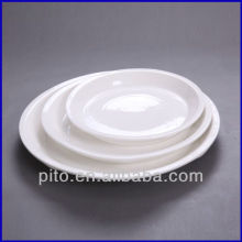 Placa de sopa de fondo plano de porcelana