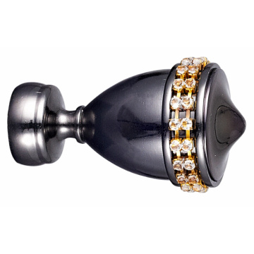 Metal Cup Curtain Rod Finial with Crystal