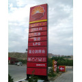 Outdoor Customized Advertising LED Pylon Sign Boxes for Gas Station Using