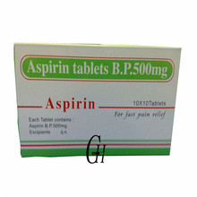 Comprimidos de aspirina 500mg