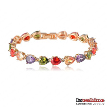 Colorido zircão lágrima feminino noivado pulseiras (cbr0018-c)