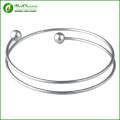 Fashion Women Cuff Jewelry Opening Bead Silver 316l Stainless Steel Bracelet Bangles