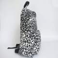 Black and white leopard canvas backbag