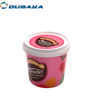 Contenedor de helado de cubo de yogurt de mantequilla de plástico iml