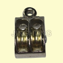 Nickel Plated Fixed Eye US Type Pulley With Double Wheels