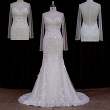 Real Sample Vintage Beaded Lace Corset Wedding Dress