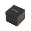 Black magnetic watch box with custom logo