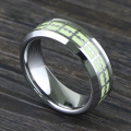 Cross Inlay Glow in The Dark Tungsten Ring