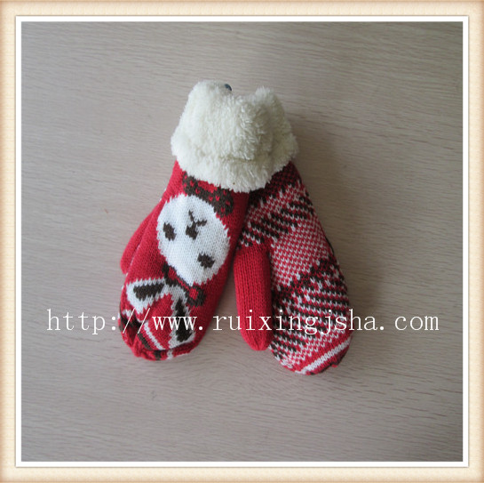 Knitted Rabbit Pattern Gloves