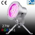 IP68 27W Tricolor RGB LED Luz Spot Spot, 27W RGB LED Fonte Lâmpada