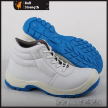 Zapato de seguridad de tobillo de cuero blanco de microfibra PU inyección (SN5306)