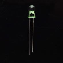LED verde de 5 mm con orificio pasante con lente transparente verde