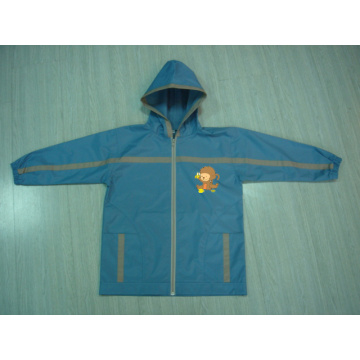 Yj-1143 Boys Toddlers Blue PVC Windbreaker Rain Jacket Coat Raincoats for Kids