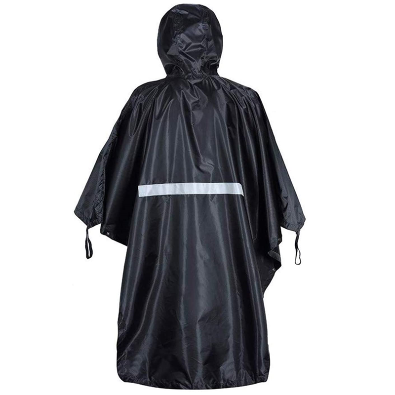 Reusable Waterproof Lightweight Rain Cape With Hood Multifunctional Rain Coat For Outdoor Activities Used As Camping Tarp Hiking Shelter3