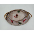 Oval Wooden Plate Set With Jute