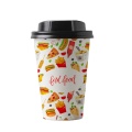 8oz 10oz 12oz Biodegradable Disposable PLA Printed Design Compostable Bamboo Paper Cup with Logo and Lids for Hot Coffee and Tea