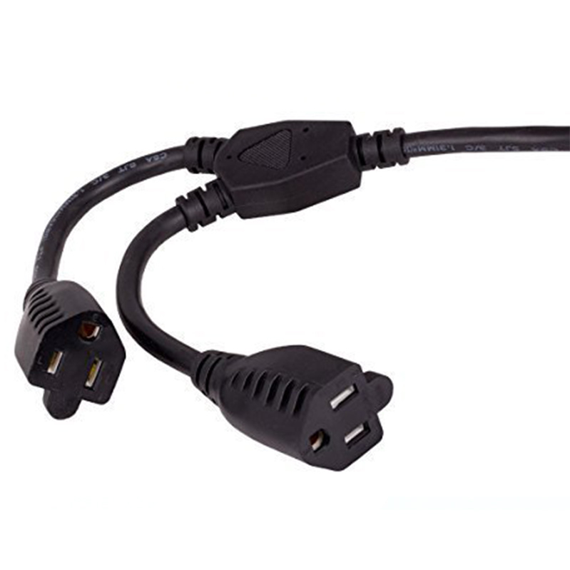 Y type power cord splitter