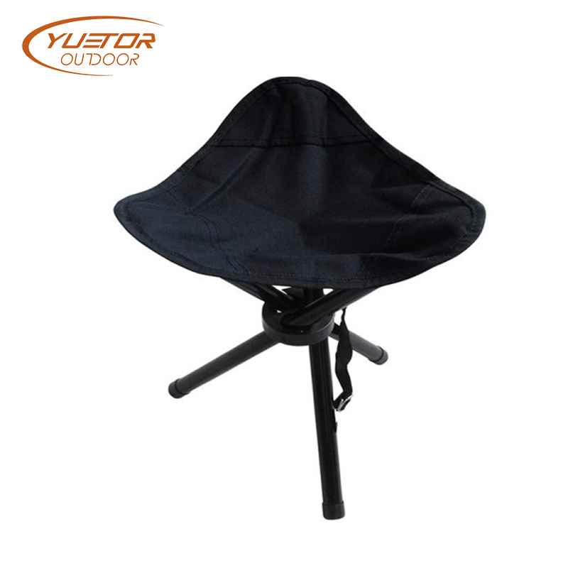 Black Heavy Duty Folding Tripod Camping Stool For 300 Lbs 1