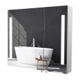 LED Stainless Steel Bathroom Mirror Cabinet With Anti-fog