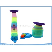 Torre de copos empilhados brinquedos educativos com bolas de iluminação