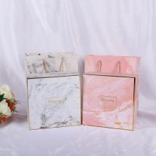 Set de regalos de toalla empaquetado de caja de regalo marmada personalizada