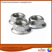 DIN6923 porcas sextavadas de flange de aço carbono