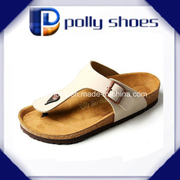 Moda Feminina Comfy Buckle Cortiça Única Correia Slides Sandália