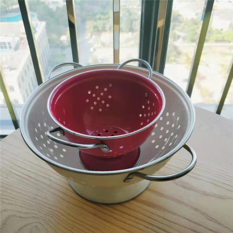 Kitchen Enamel Colander Set