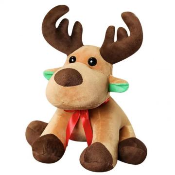 Sitting elk plush toy for children Christmas gifts