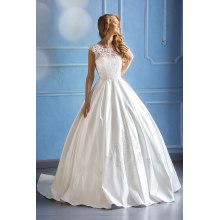 Spitze und Satin Hochzeit Brautkleid