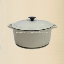 5qt White Cast Iron Casserole