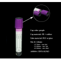 13 * 75 mm tubes de collecte de sang à vide à capuchon violet en plastique