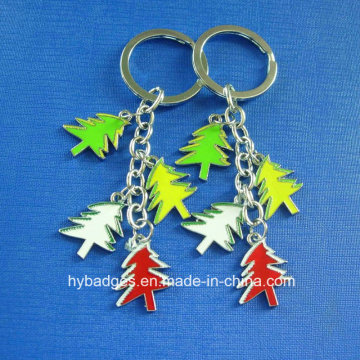 Christmas Trees Key Ring of Gold Printed, Decoration (GZHY-KC-002)