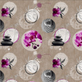 Flower Printed Tablecloth With Non Woven Backing