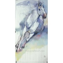 Toile faite à la main à 100% en cours d&#39;exécution Peinture à cheval pour décoration intérieure (EAN-375)