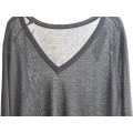 V-Neck Long Sleeve Pure Color Knit Sweater for Ladies