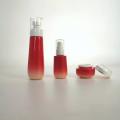 Red gradient cosmetic glass bottle set