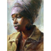Hot Venda Arte Canvas Handmade Mulheres Africano Pintura (EIF-131)