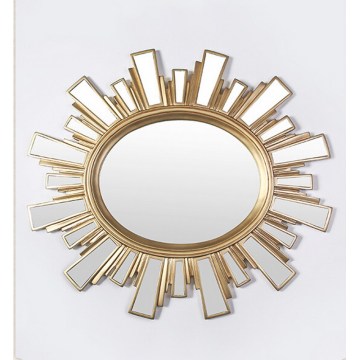 European Style Resin Mirror Frame in Antique Gold Finish for Home Decoration