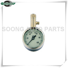 Brass Stem Dial Type Tire Pressure Gauge with air release valve