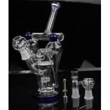 Thickened Glass Water Pipe Black White Oil Rigs Style