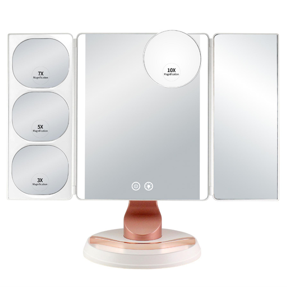  rechargeable trifold vantiy mirror