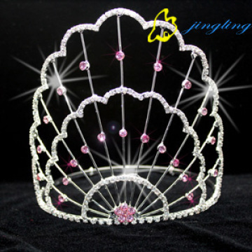 Nouveau tiare en strass rose Crown Crown