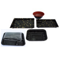 Black food grade plastic Sushi Box Container Tray