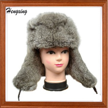 Rabbit Fur Earflap Gorras