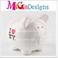 New Design Hot Sale Lovely Pig Shape Ceramic Coin Bank